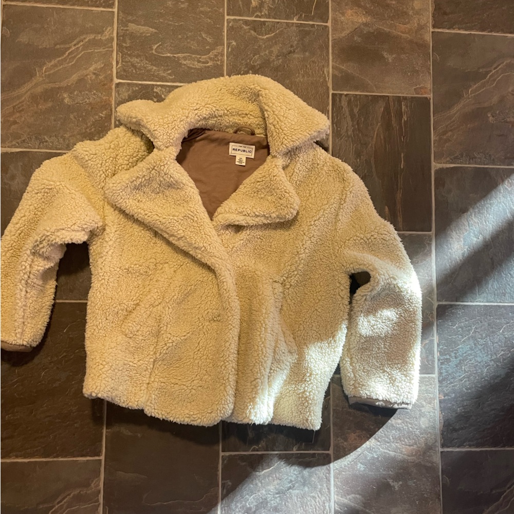 For The Republic Cream Sherpa Jacket